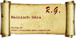 Reinisch Géza névjegykártya